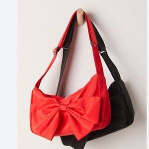 NWT Free People Coquette Bow Crossbody in Red Lip